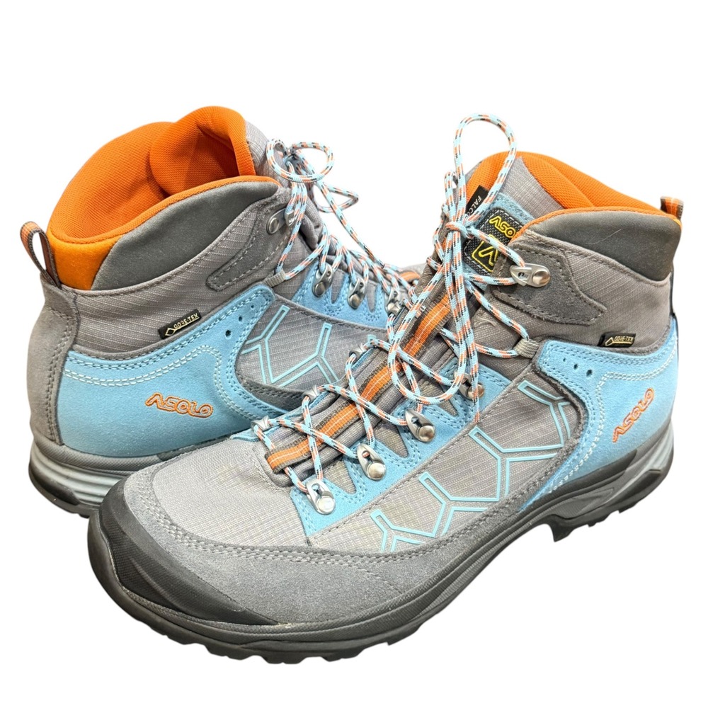 Asolo Falcon GV Hiking Boots Women 7.5 Grey GoreTex Waterproof Vibram Trail Shoe